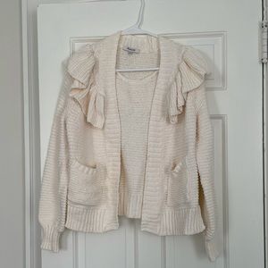 Madewell sweater with ruffle detailing